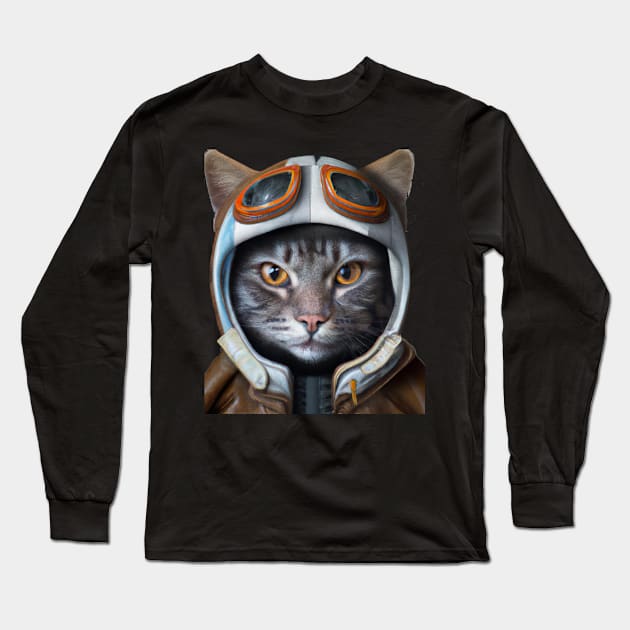 My cat is like a warrior, he is not afraid of anything. I love my cat. Long Sleeve T-Shirt by MariooshArt